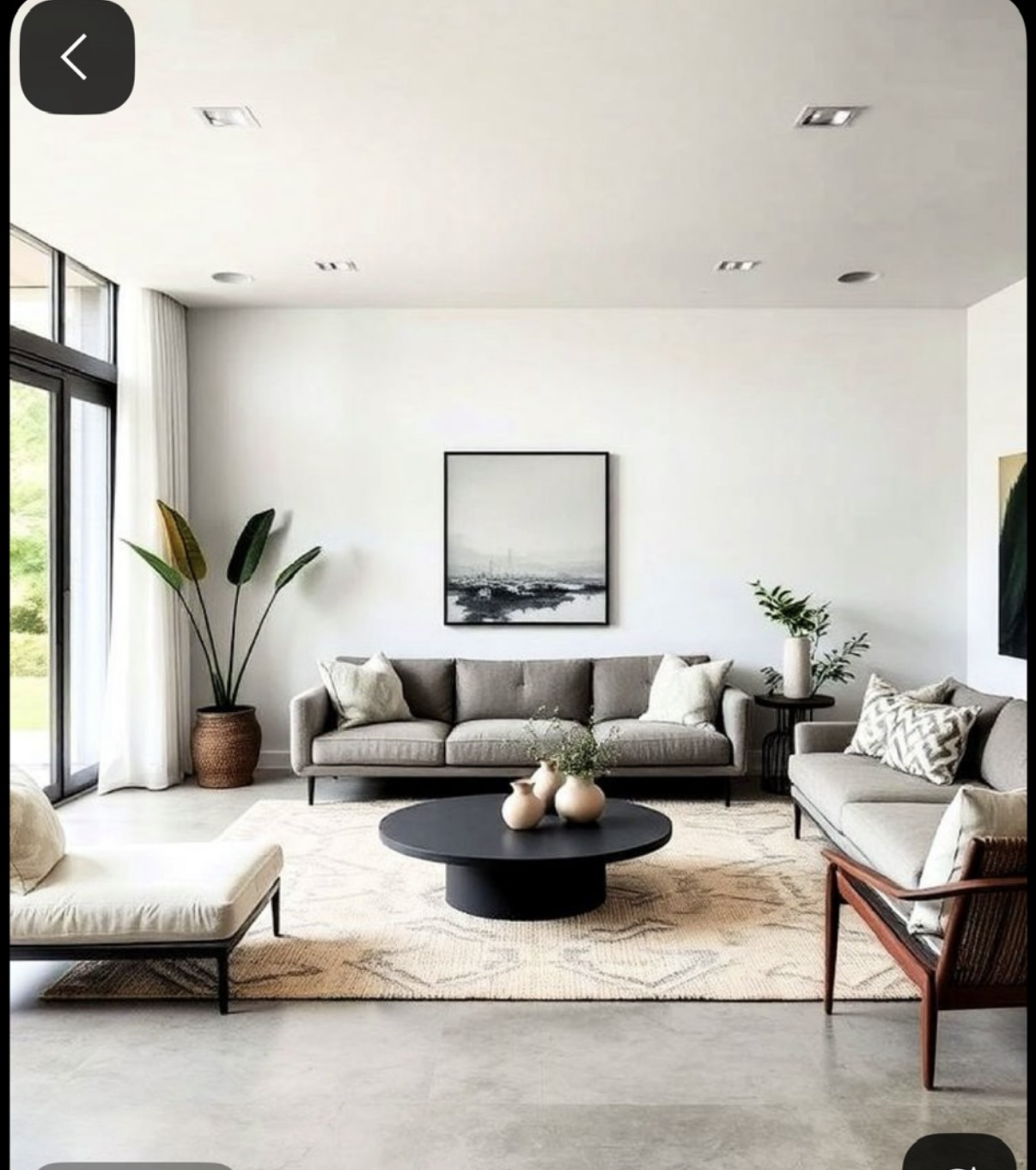 Seamless microcement floor Los Angeles — polished grey living room finish by LA Microcement